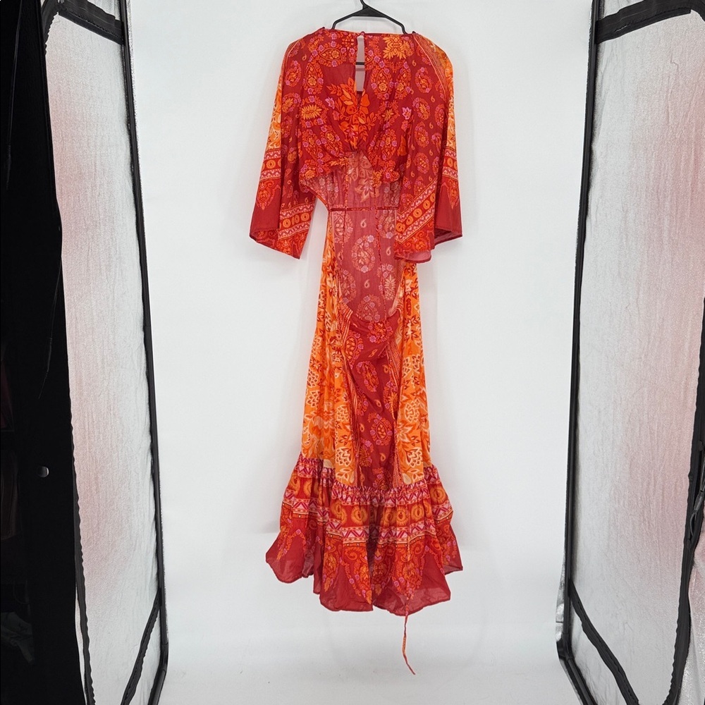 FARM Rio Anthropologie Combuco Cutout Maxi Dress Red Size L - Picture 7 of 13